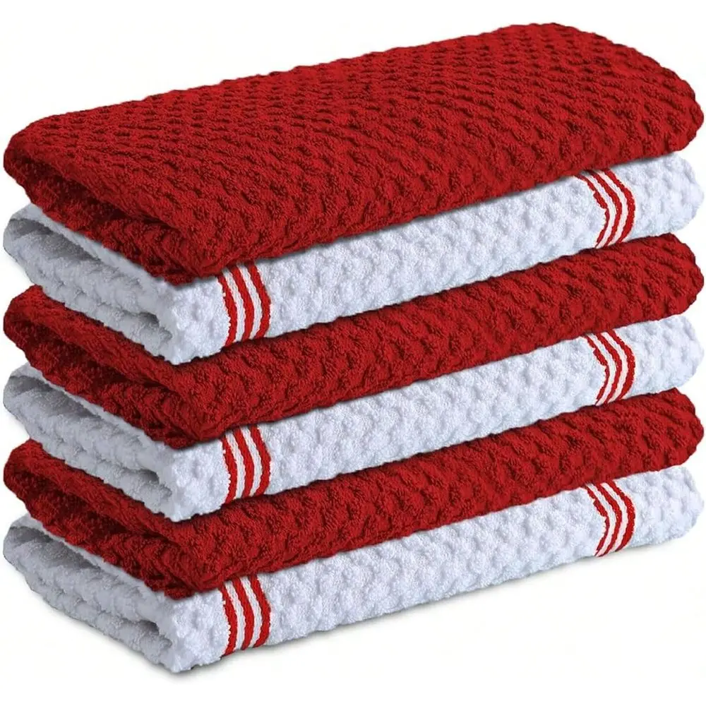 

Cotton Kitchen Towels 15x25 Inch Ultra Soft Tea Towels, Super Absorbent Terry Dish Towel For Kitchen Linens Passionate Red,2707