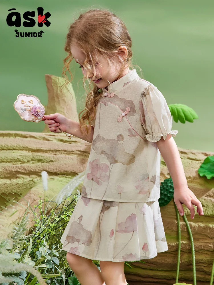 مجموعة فستان حصان صيفي جديد بأكمام قصيرة على الطراز الوطني للفتيات الصغيرات #4