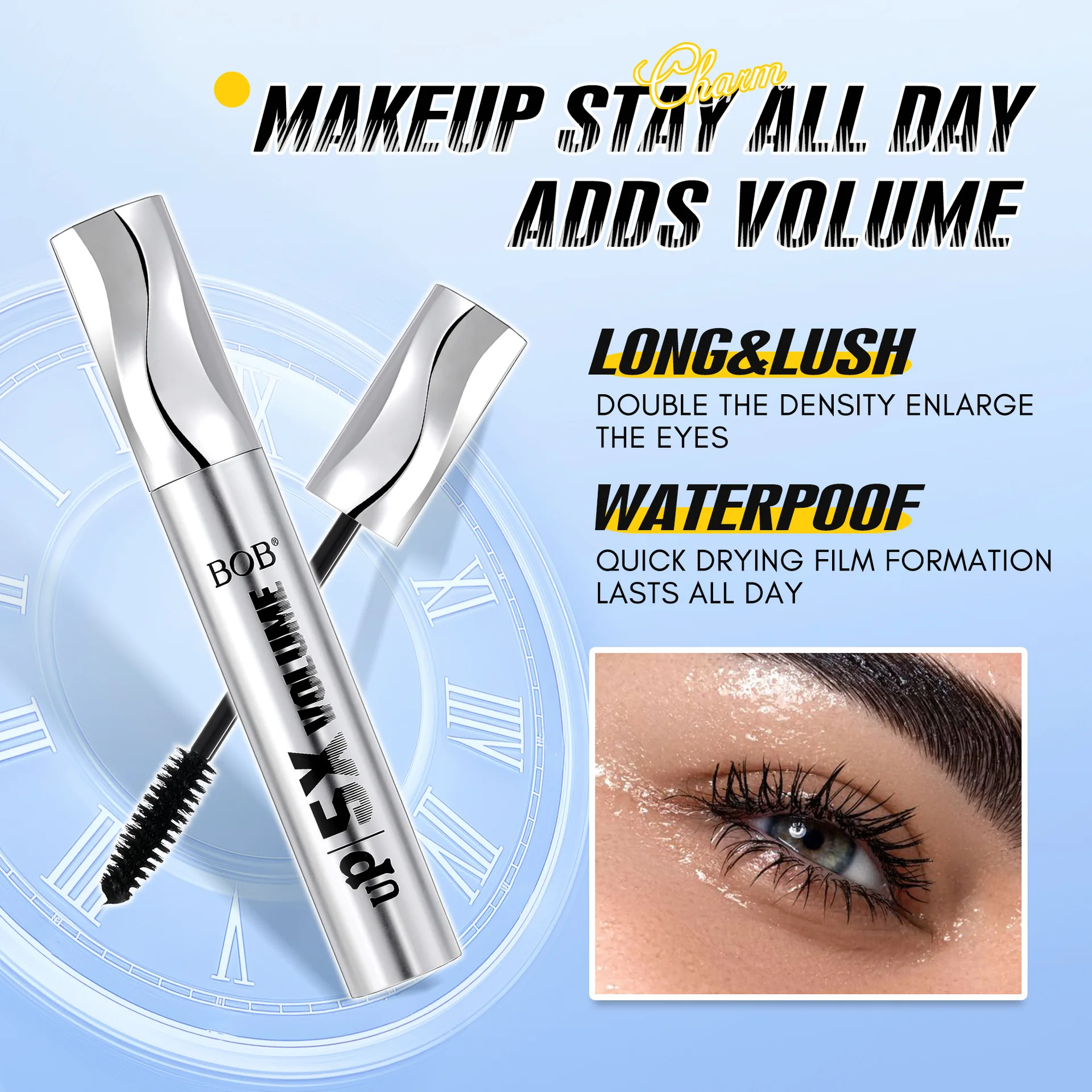 Nuevo Máscara de pestañas 4D, maquillaje de belleza, extensión de pestañas negras rizadas, máscara de volumen líquido resistente al agua, cosmética de larga duración
