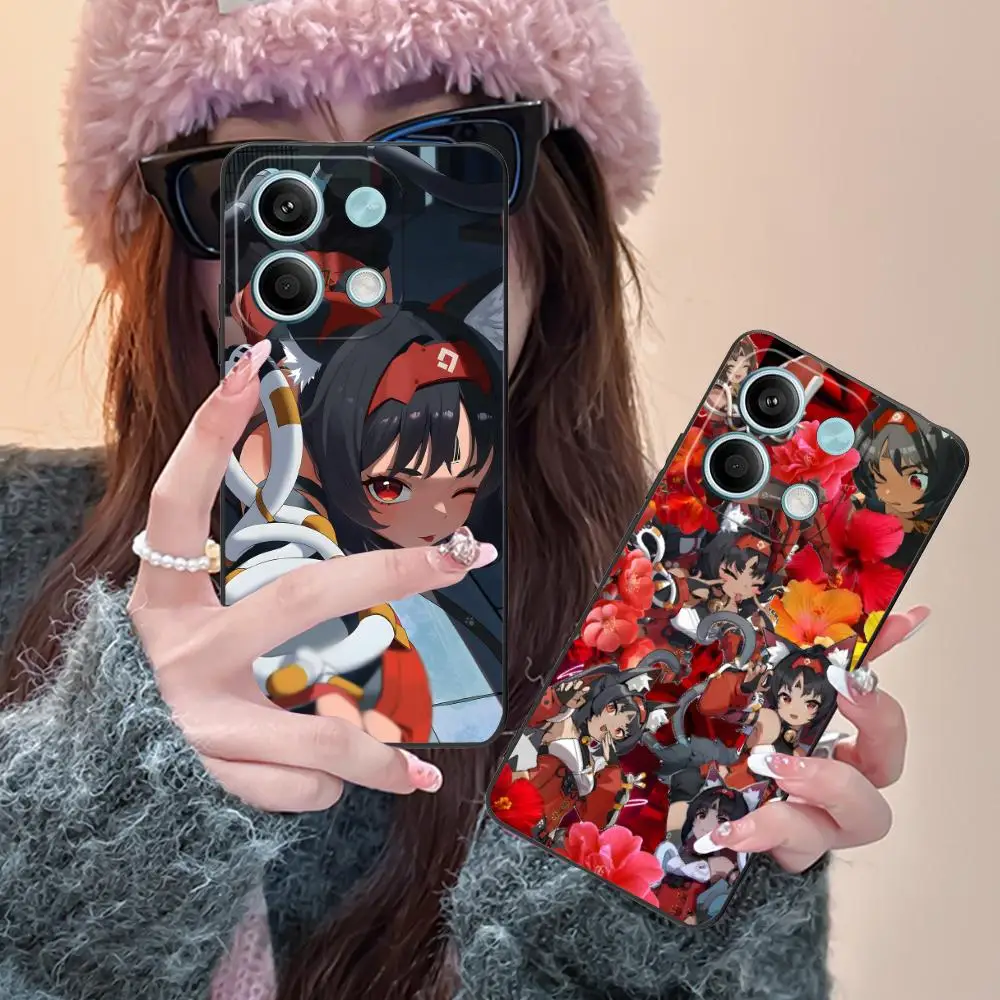 حافظة هاتف Zenless Zone Zero Nekomiya لهاتف Xiaomi Redmi Note 14 13 12 11 S Pro Plus 4G 5G غطاء طباعة ملون للهاتف الذكي الفاخر #3