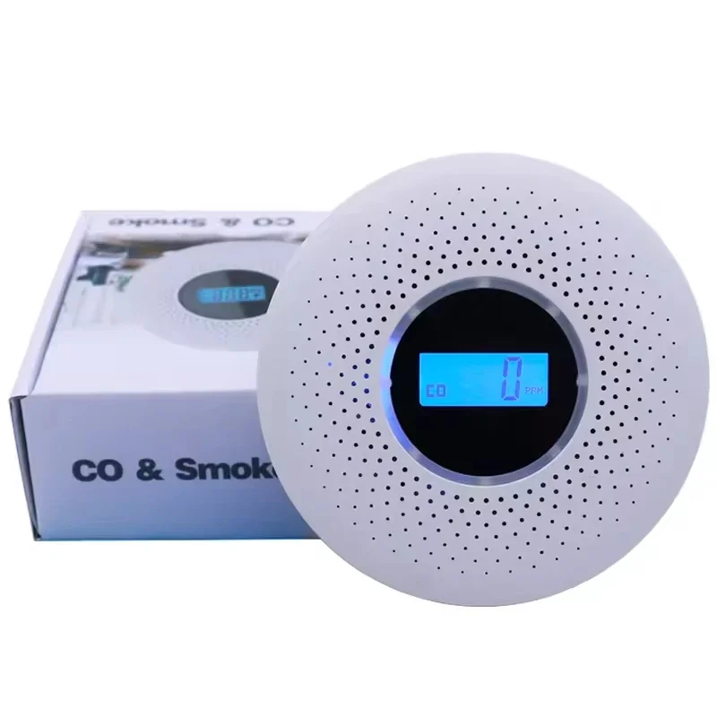 Hot Sell Smart 2 in 1 LED High Sensitive Digital Gas Smoke Alarm Co Carbon Monoxide Detector Voice Warn Home Security Protection