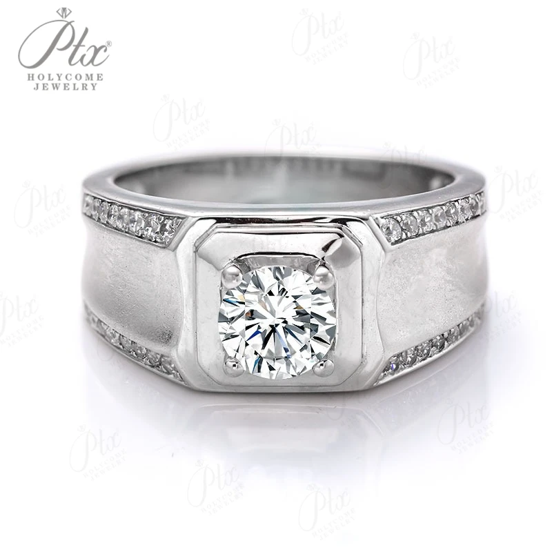 100%  Moissanite Rings D VVS1 925 Sterling Sliver White Gold Color Men Wedding Party Sparkling Jewelry Charms Wholesale Price