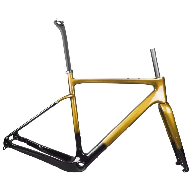 AIRWOLF 카본 그래블 프레임 700C T1100 풀 히든 케이블 그래블 자전거 프레임 쓰루 액슬 디스크 브레이크 카본 그래블 자전거 프레임 세트