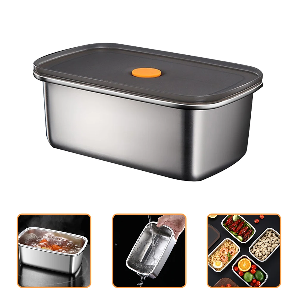 

Stainless Steel Bento Box Portable Food Container Vacuum Crisper Box Easy Clean for Various Uses Food Container