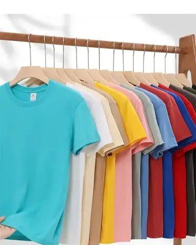 100% pure 2025 cotton summer high-end brand men's short sleeve round neck fashionable style half sleeved top breathable T-shirt