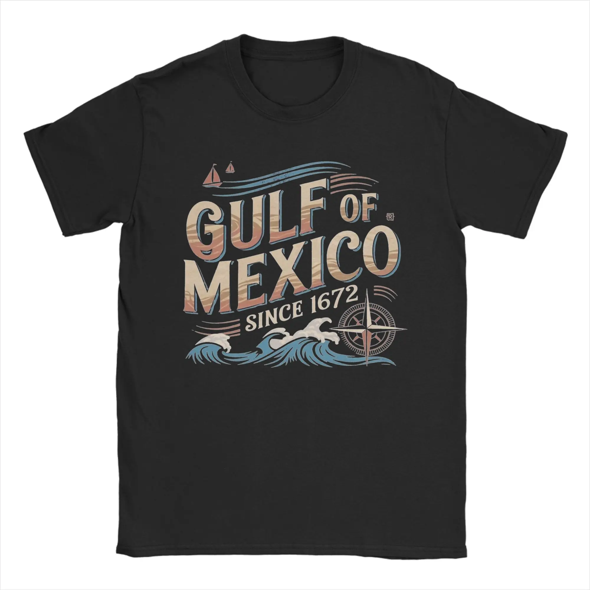 Men Women Gulf of Mexico Since 1672 Shirt Pure Cotton Graphic Printing T-Shirt  Top Clothing