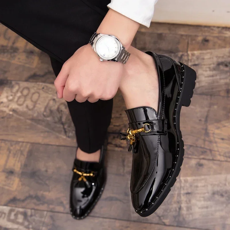 Men tassel loafers Mens loafers leather Man shoes leather tassel Mocassin homme Calzado hombre Zapatos de hombre