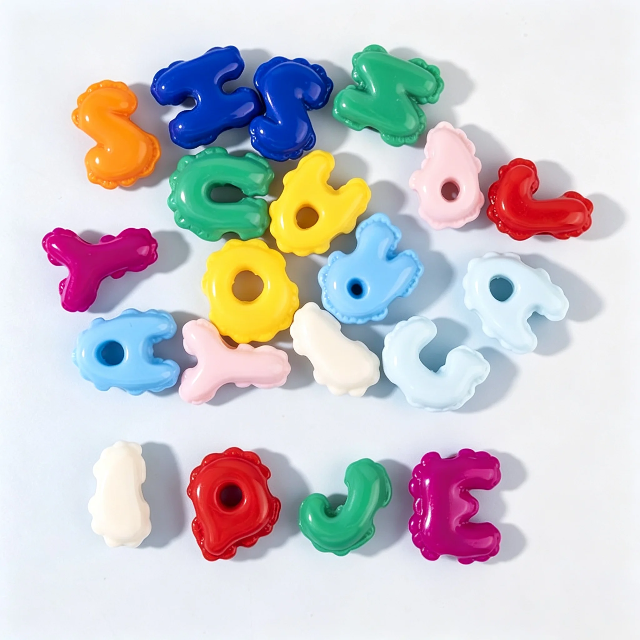 10Pcs Acrylic Random Mixed‑Color Large‑Hole Alphabet Beads, Diy Jewelry Making, Decorations Charms, Crafts,Making Accessory Bead