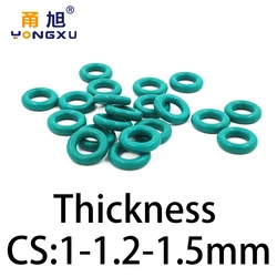 O-ring thickness 1/1.2/1.5mm CS fluororubber FKM sealing temperature resistant gasket rubber ring complete in specifications.-.