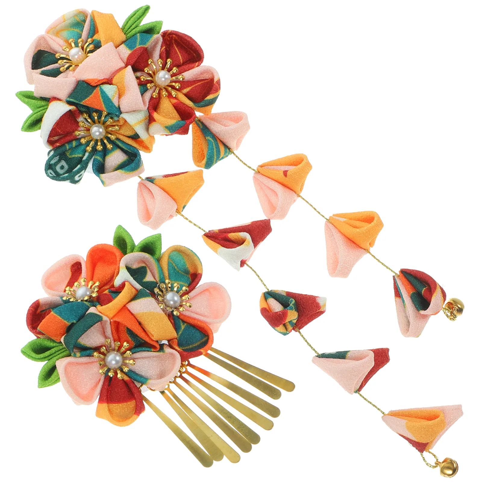 

2 pcs Fabric Flower Hair Clips Japanese Style Headbands Women Girls Fashion Headwear Accessories Floral Decorations Hair Tools
