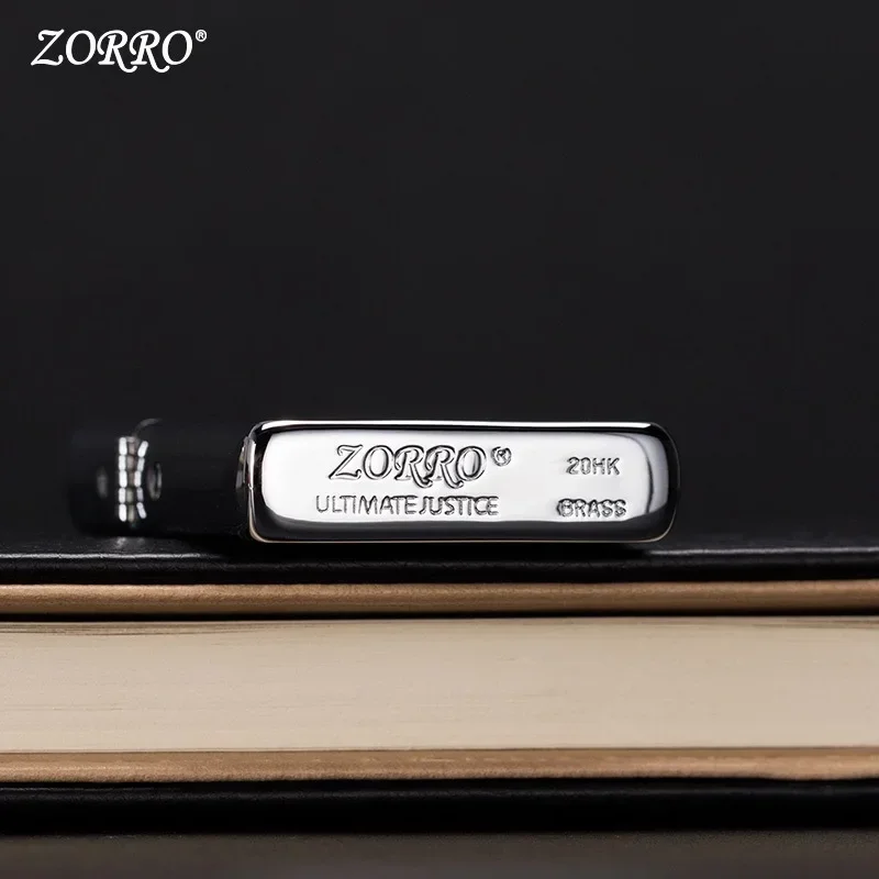 ZORRO Original Kerosene Lighter Retro Creative Pure Copper Shell Windproof Brass Cigarette Gasoline Engine Smoking with Box