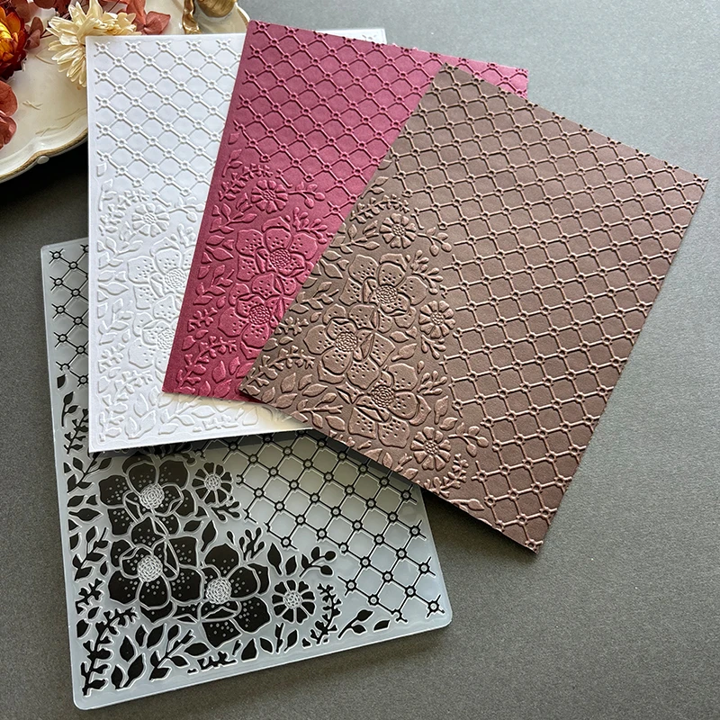 Exquisites Muster- und Gittermuster-Schablonen-Design, geprägter Ordner, Texturmuster, Hintergrund, DIY-Sammelalbum, Bastelmaterial