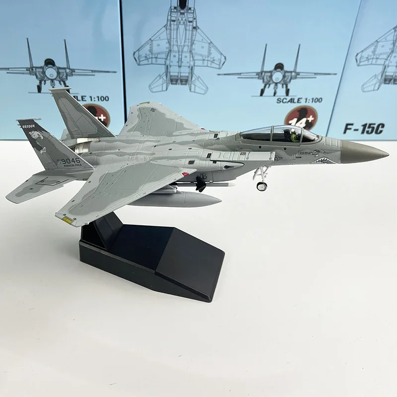 Air Force F 15C Attack Fighter 1 100 Scale Diecast Alloy Model Shark Mouth Painting Desktop Decor For Military Collectors