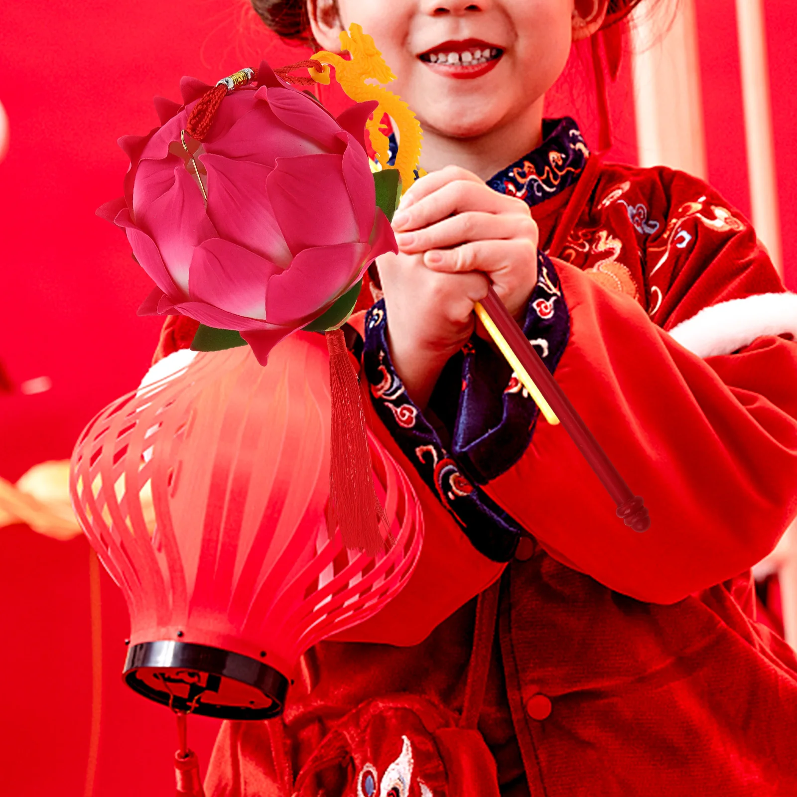 

1 Set Chinese Style Lotus Lantern Lightweight -Powered Fairy Light For Festival Decoration Photography Mid Autumn Props