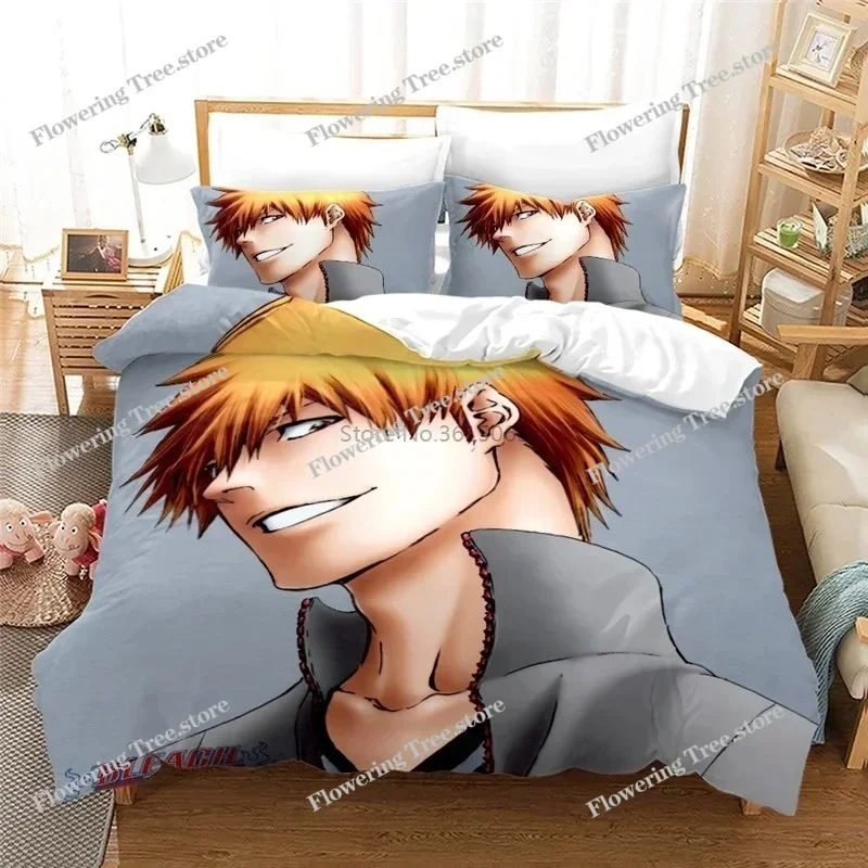 

Popular BLEACH 3d Bedding Set Duvet Cover Set with Pillowcase Cartoon Anime Bed Cover Set Twin Full Queen King Size Bedclothes