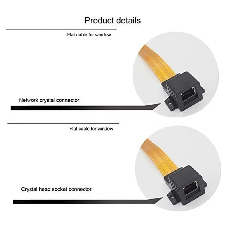 Ultra Thin RJ45 Female Jack Flat Ethernet RJ45 Jumper Cable