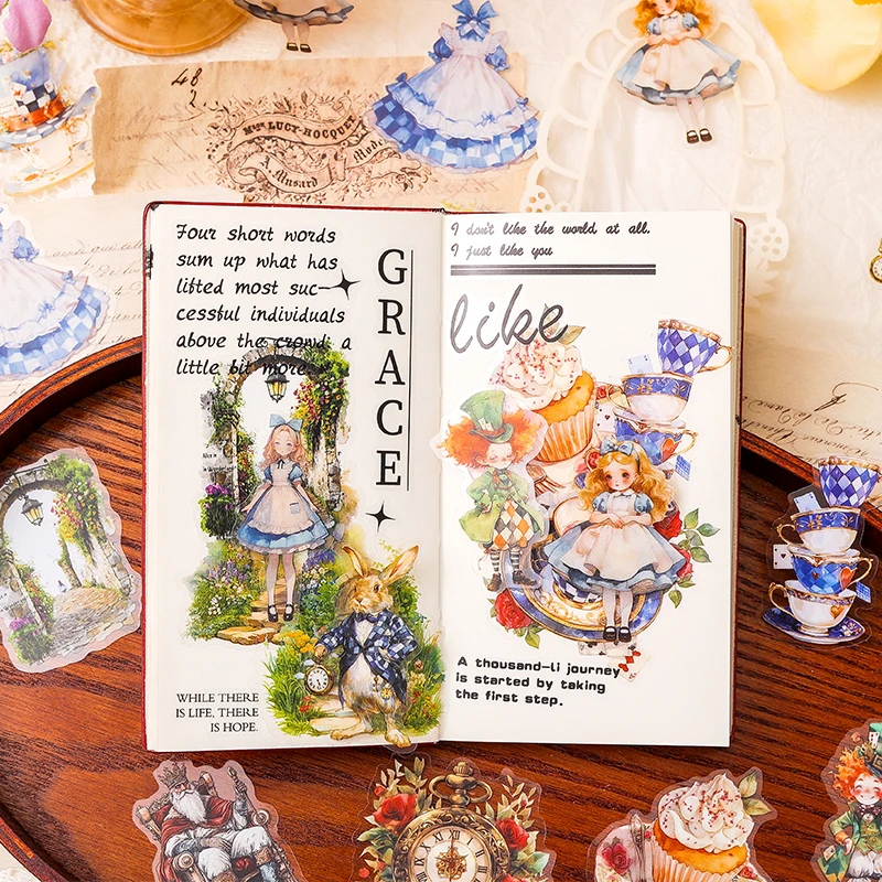 Card Lover 40 Pcs [Fantasy Journey Series] Fairy Tale World Theme Handheld Decorative PET Sticker Paper Material Scrapbook Kit