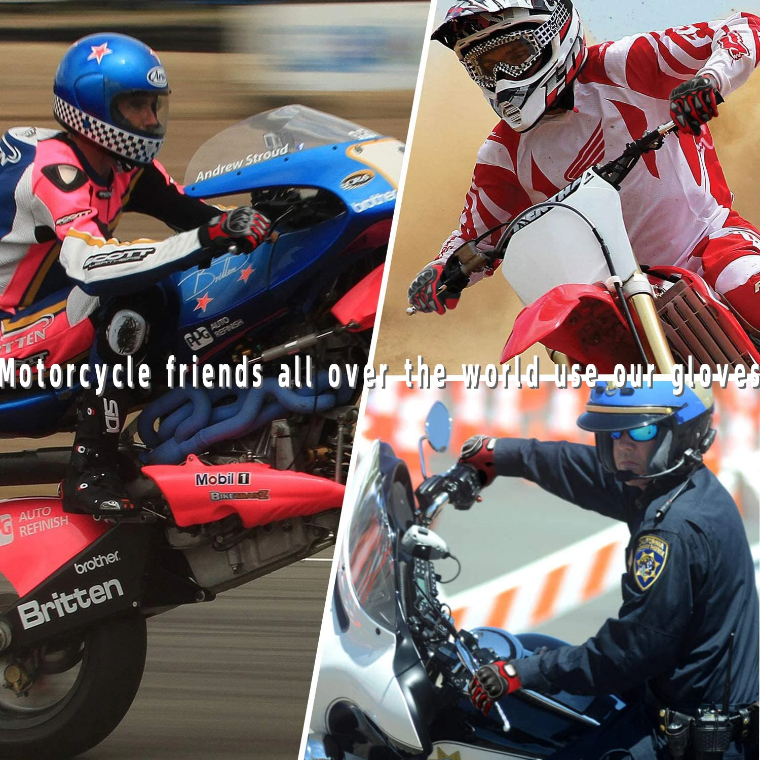 Gants de moto respirants pour écran tactile, gants de course complets, protection des sports de plein air, gants d\'équitation Cross, gants de vélo,