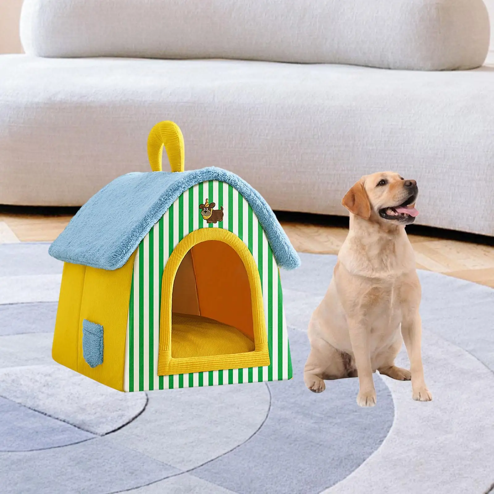 

Спальная кровать для домашних животных, удобный кошачий домик, моющийся полузакрытый теплый домик для домашних животных, палатка-кровать для кошек для дома, рождественские подарки