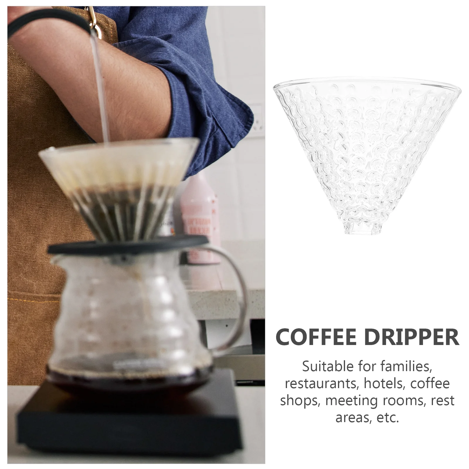 

Glass Coffee Filter Dripper Porcelain Premium Durable Surface Easy Clean Coffee Maker Tool for Home Cafe