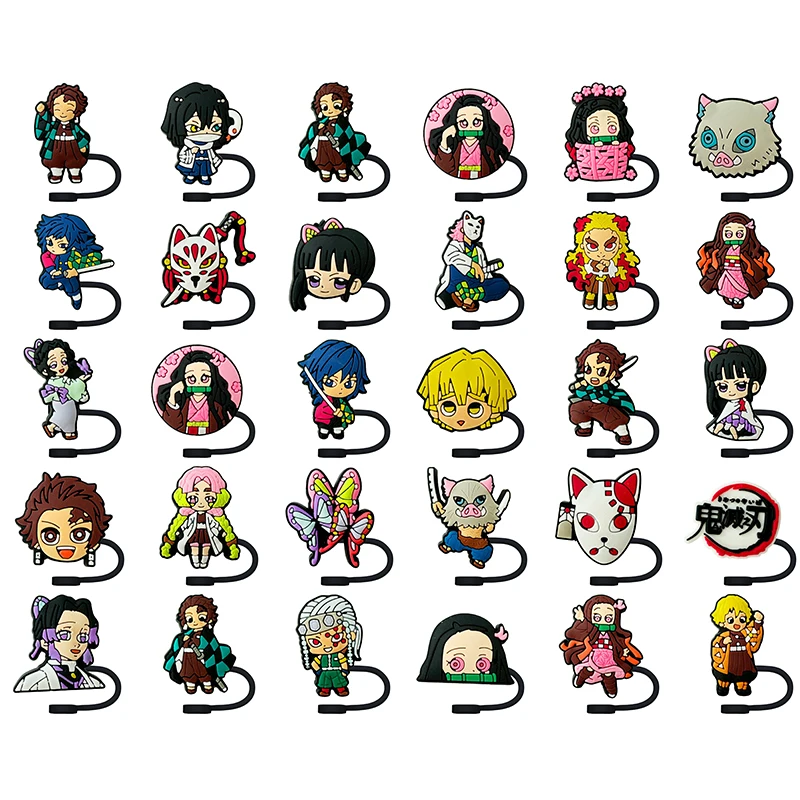 

JP Classic Anime Character Straw Cover Cap 10MM Eco-friendly Straw Plug Splash Proof Drinking Cup Charms Pendent Home Party Gift
