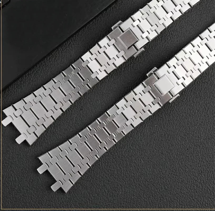 904L حزام ساعة من الفولاذ المقاوم للصدأ لـ AP 15400 أوديمارس بيجيه رويال أوك GA2100 2110 حزام الرجال الفضة سوار مقاوم للماء 26 مللي متر