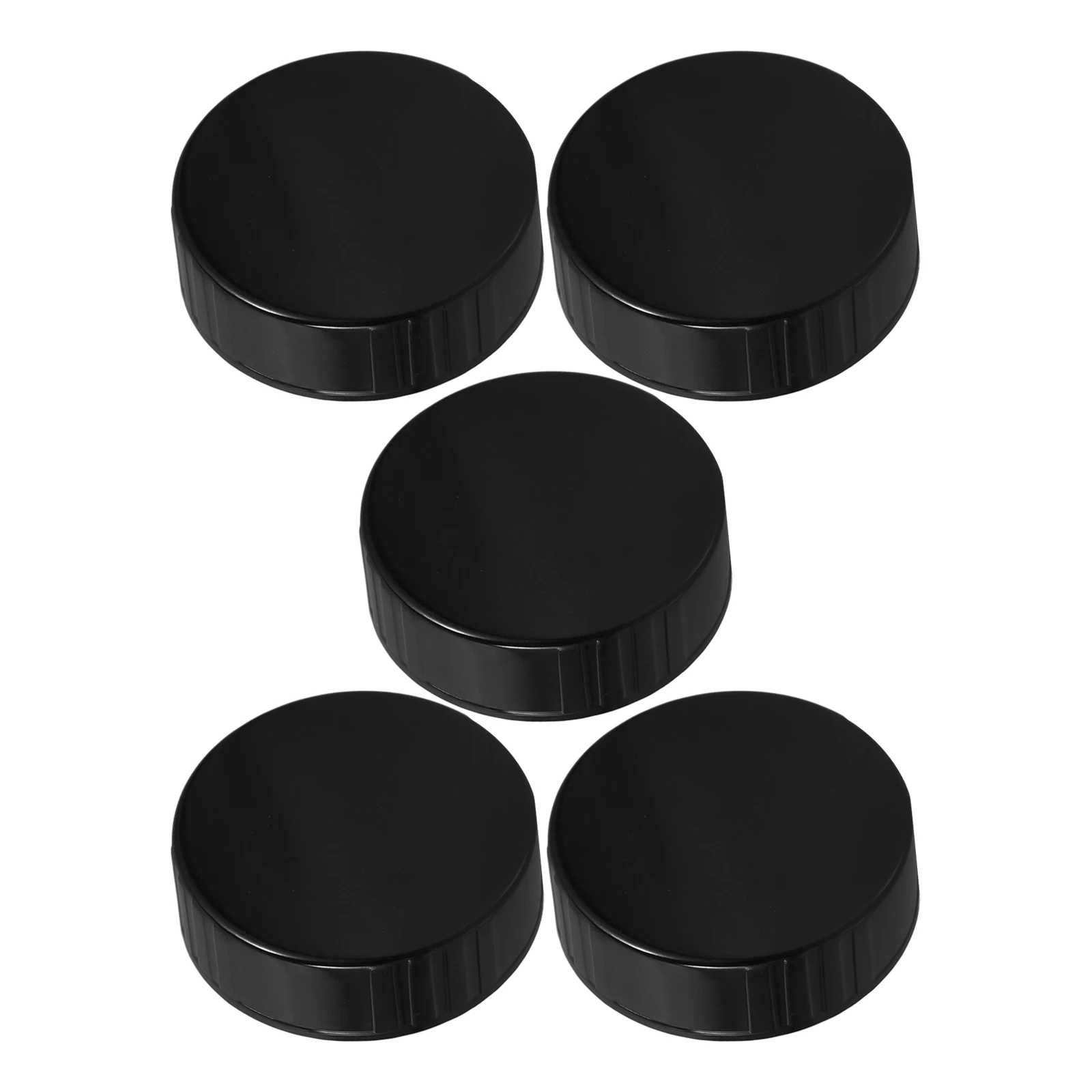 5pcs 38Mm Round Screw Cap Cone Lid Black Plastic Reusable Tight Closure Leak Proof Bottle Cap For Growler Bottles Beer