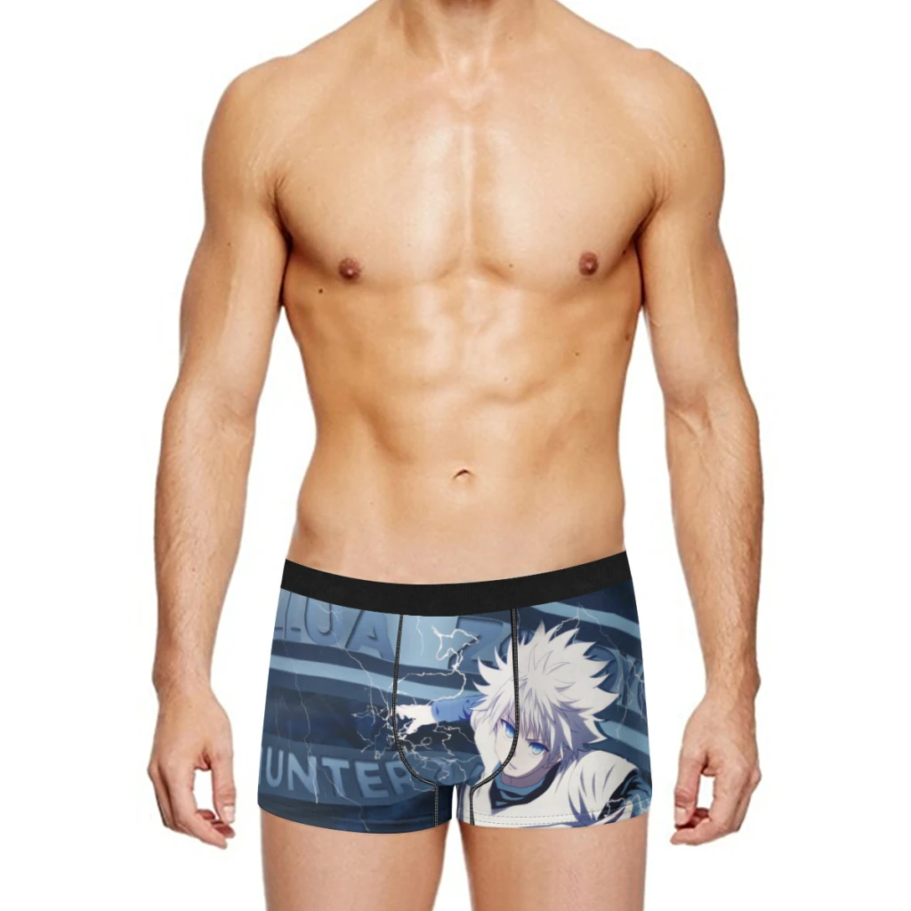 Calções de Boxer Killua masculino, Cuecas masculinas, Roupa interior respirável, Hunter X Hunter, Boxershorts