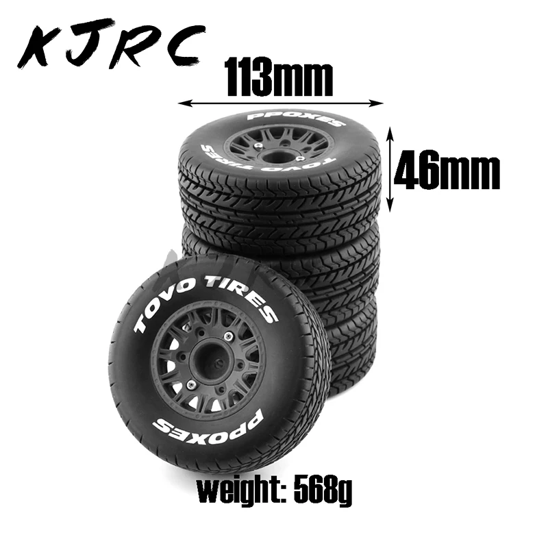 4Pcs 113Mm 1/8 1/10 Short Course Truck Tire Tyre Wheel With 12 14 17Mm Hex For Slash Arrma SENTON VKAR RC Car