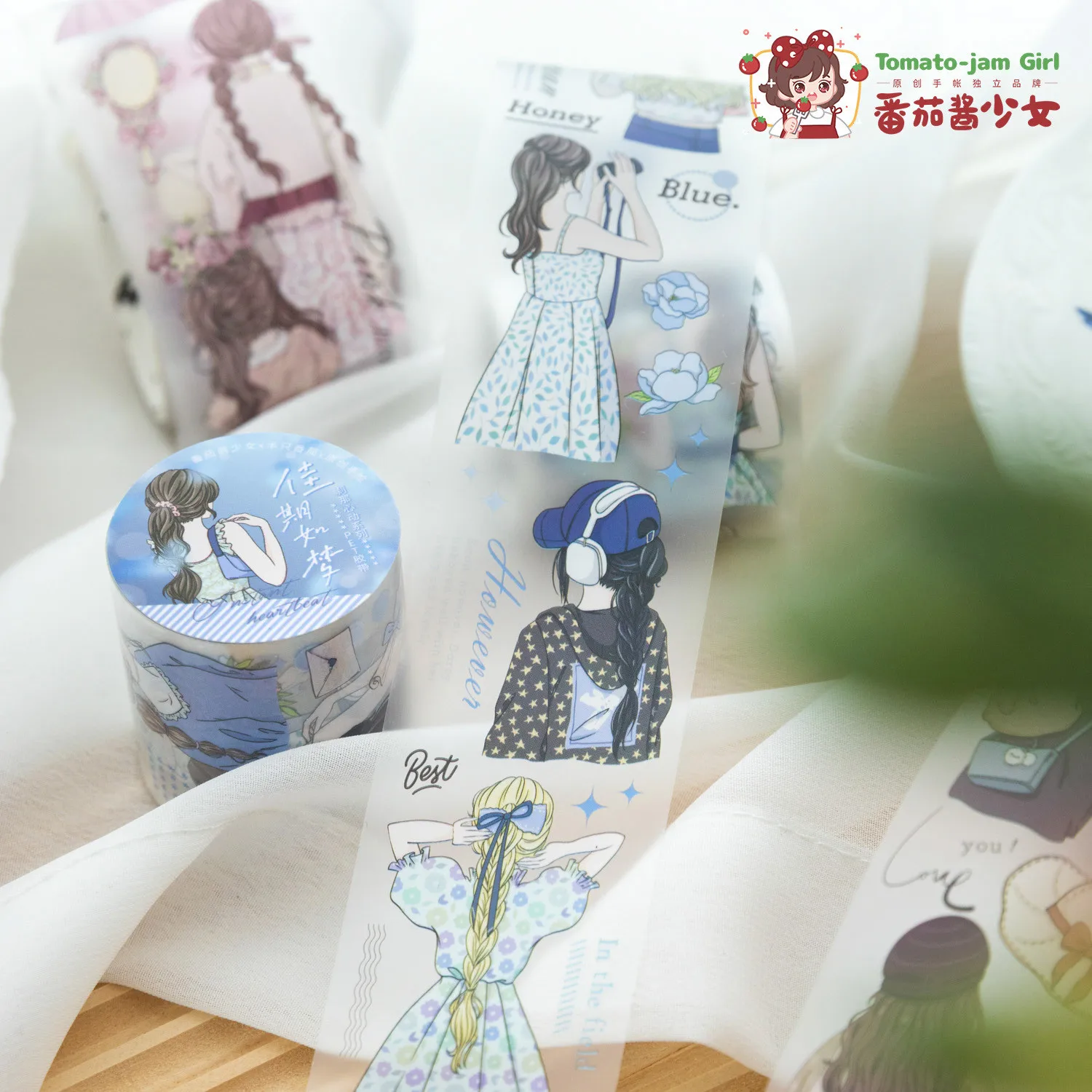 Kawaii Girls Themed Washi Tape Cute Washi Masking Tape Set Decorative Adhesive Tape for Journaling Scrapbook Kids DIY Carfts