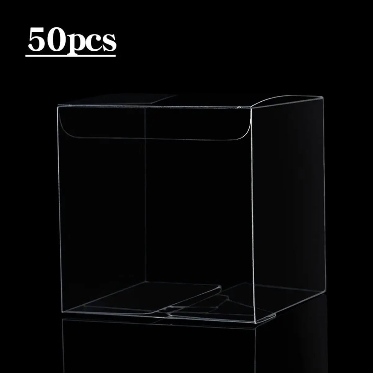 *ABAB 250Pcs Clear Plastic Boxes for Gifts Pvc Packing Box Gift Packaging Transparent Candy Box Wedding Gift Boxes Party
