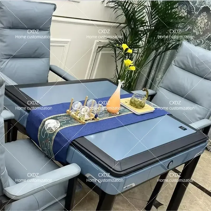 Silent Automatic Mahjong Machine Electric Table Dual Purpose Game Table for Home Entertainment Room