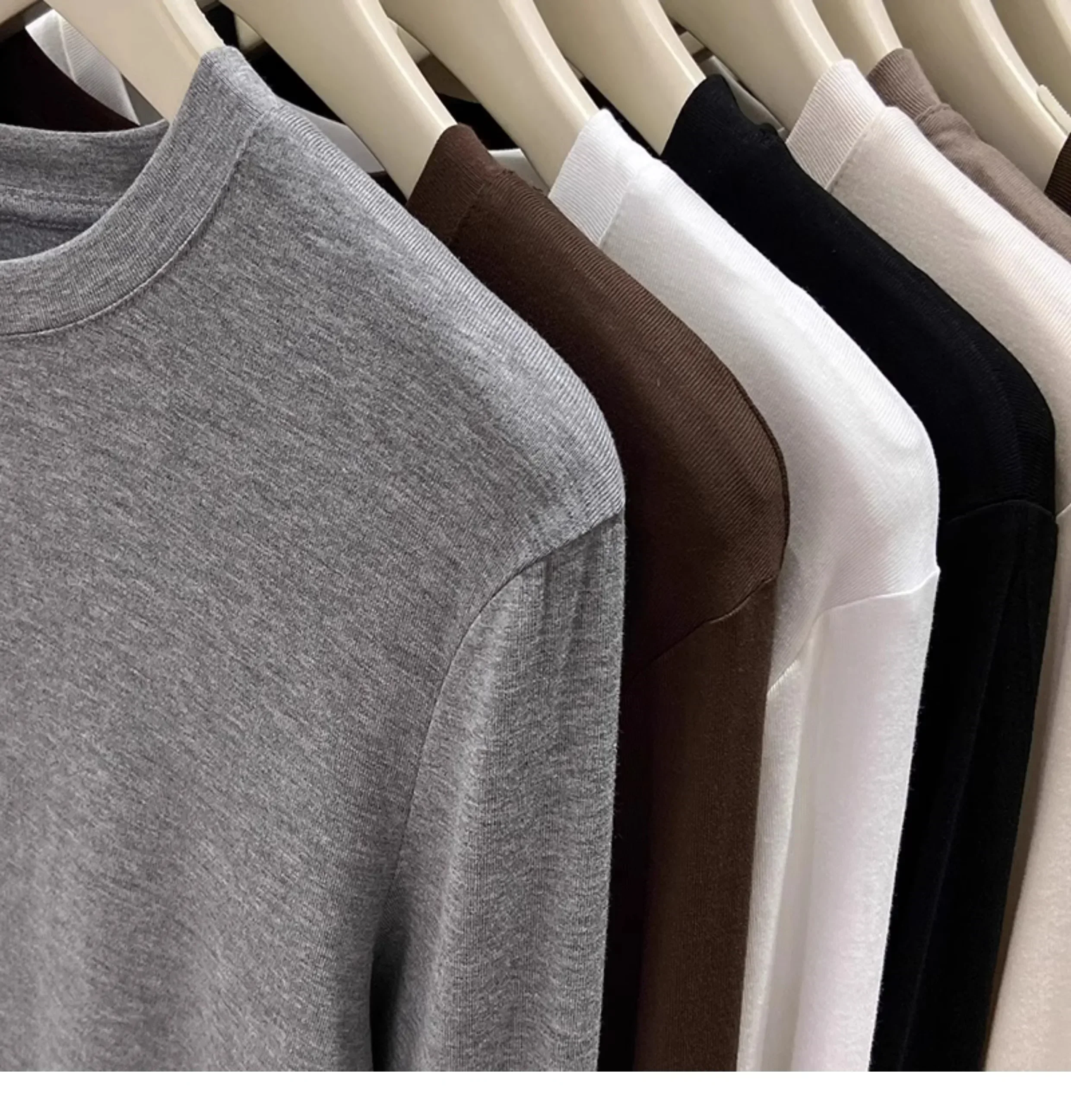 AOSSVIAO Koreanischer Stil Weiches O-Ausschnitt Langarm-Damen-T-Shirt 2026 Neues Herbst-Winter Slim-Fit Innen-T-Shirt Lässiges Vielseitiges Basic-Oberteil – Detail 3