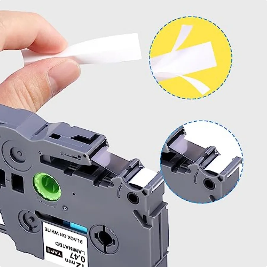 TZE231 Compatible Label Tape Replacement for Brother TZe231 TZ231 Laminated P Touch Label Maker Tape Black on White for PTD200