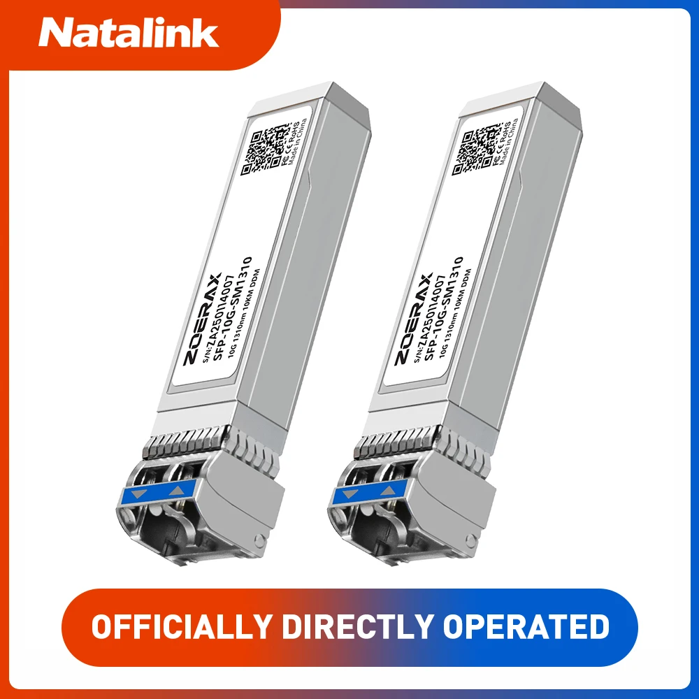 

Natalink 10G SFP + одномодовый модуль приемопередатчика LC Duplex 1310nm 10km DDM оптоволоконный модуль для Cisco TP-Link Ubiquiti