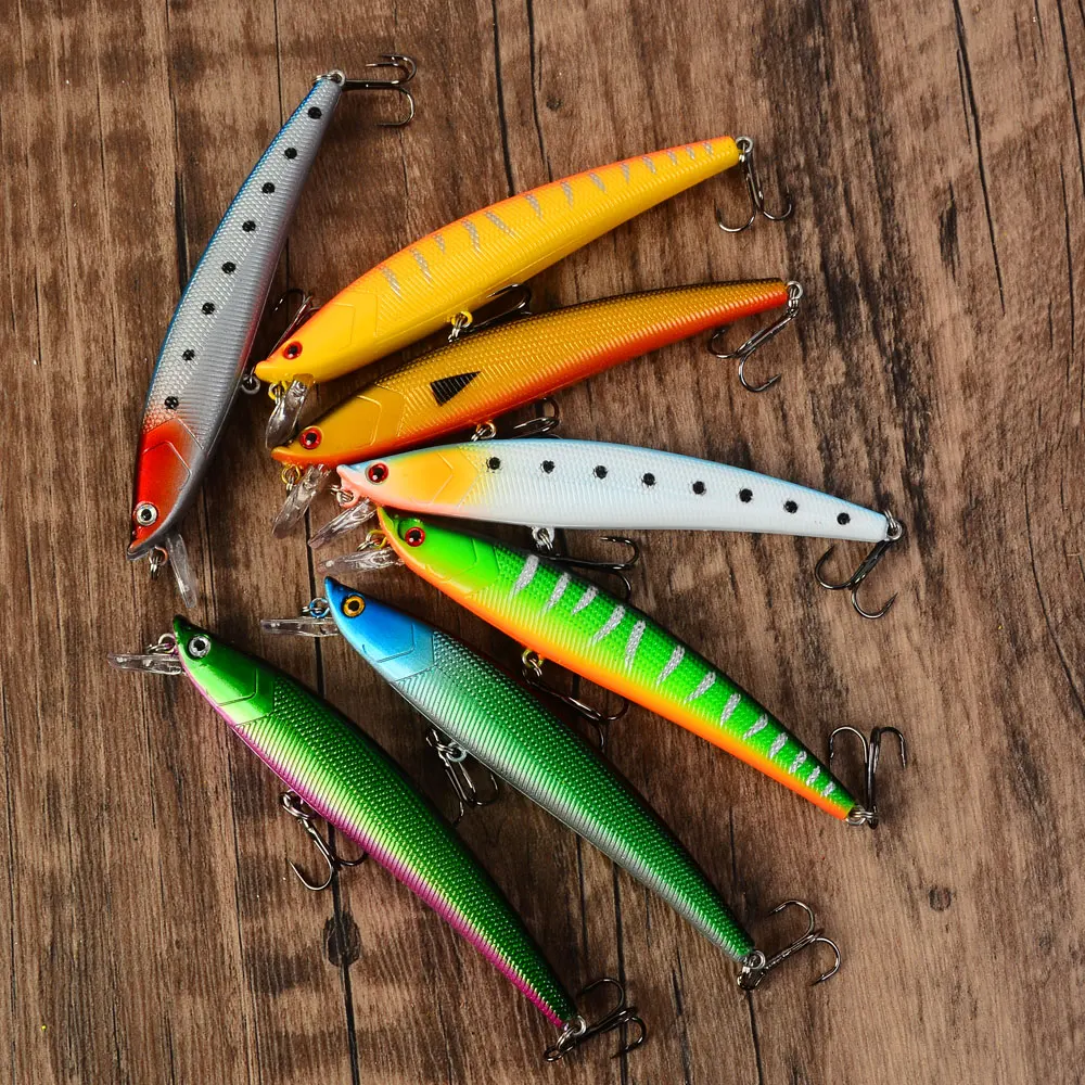 7 個のフローティングミノー プロ品質の釣りルアー ハードフローティングワブラー クランクベイト バス