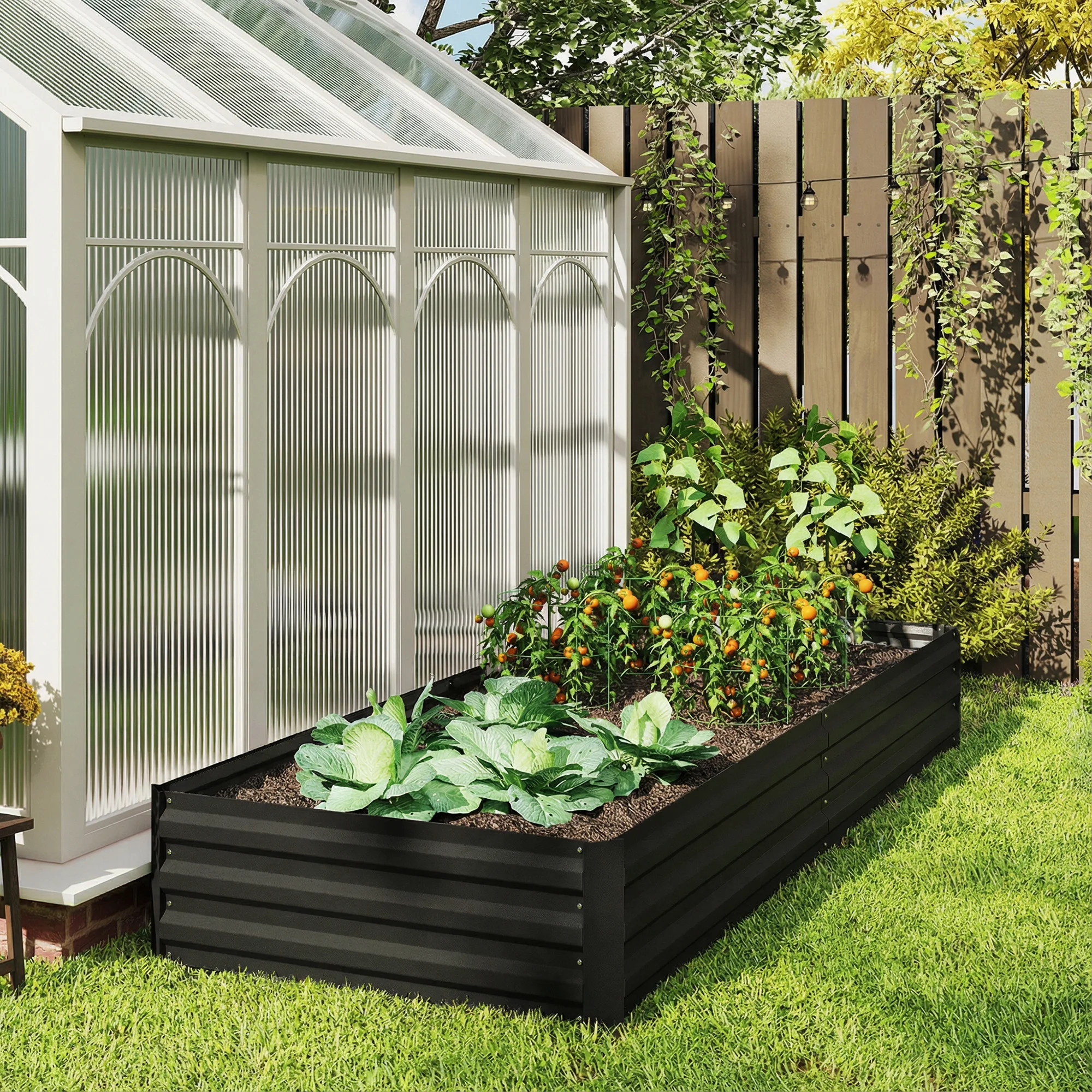 Galvanized Raised Garden Bed Metal Planter Box Easy Quick Setup view 8