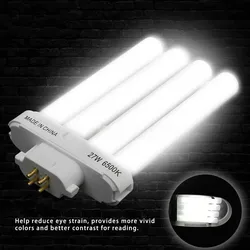 6500K 27W 4-pin Quad Tube Energy Saving Compact Fluorescent Light Bulb Replacement Reading Working Lighting for Dormitory