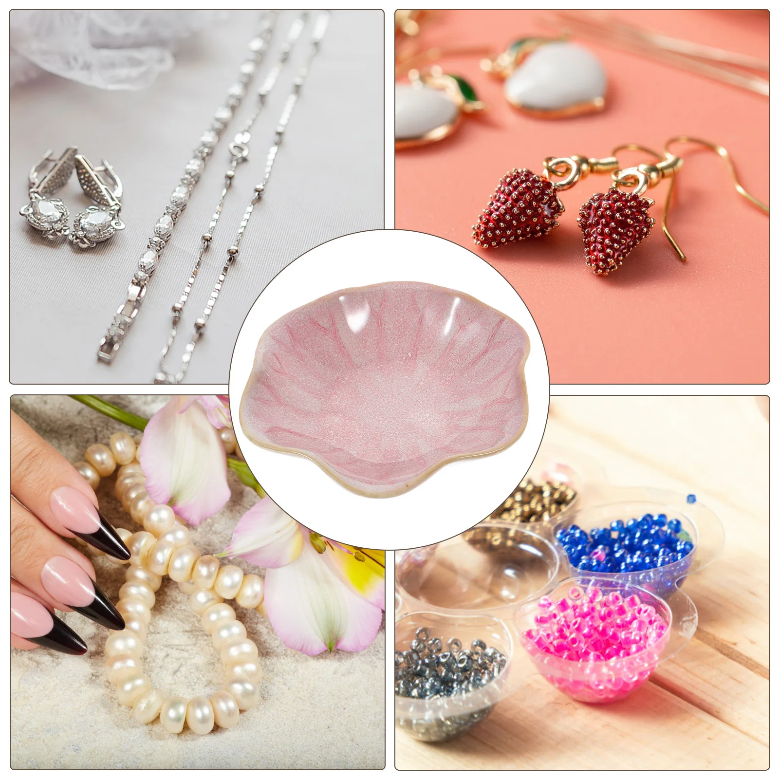 

2Pcs Exquisite Ceramic Lotus Flower Jewelry Tray Ring Dish for Home Decor Storage Jewelry Holder Ring Holder Trinket Dish