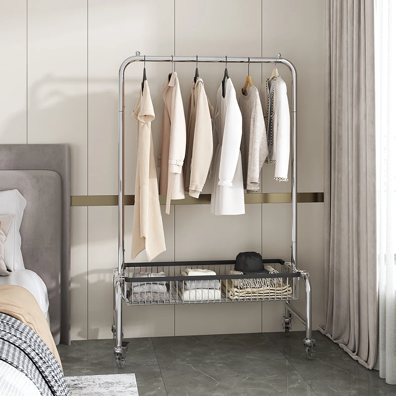 Clothes hangers, floor drying racks, home bedroom coat racks, simple