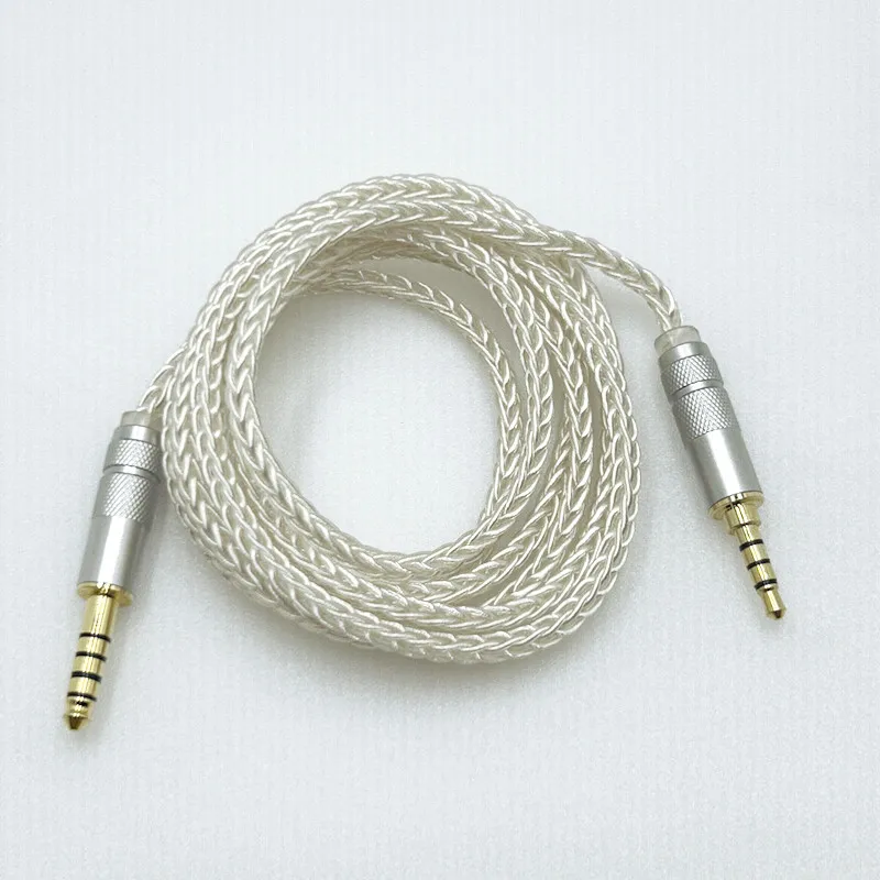 4.4mm balanced plug 4.4mm to 3.5mm plug 8 shares silver headphones upgrade wire