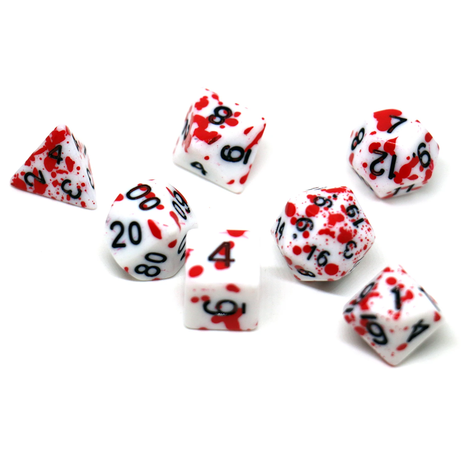 7pcs/Set Blood Stain Dice Set TRPG Dice Polyhedral Table Game Dice Role-Playing TRPG Dice