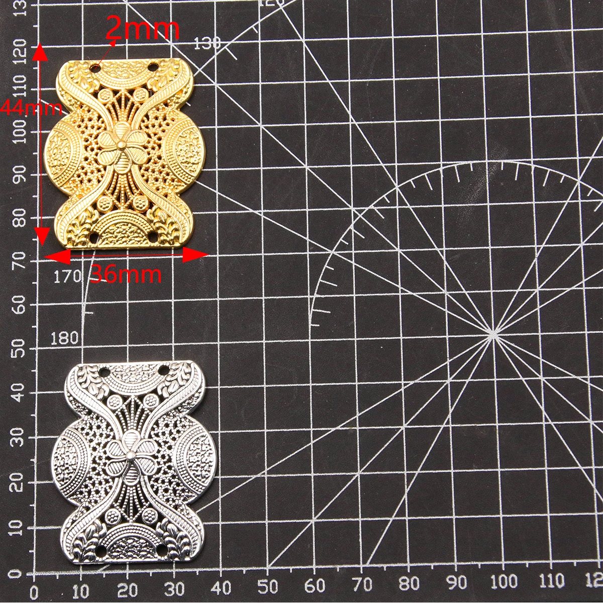 4PCS 36*44mm 2 Color Metal Alloy Hollow Irregular Charms Flower Porous Connector For Jewelry Making DIY Handmade Craft