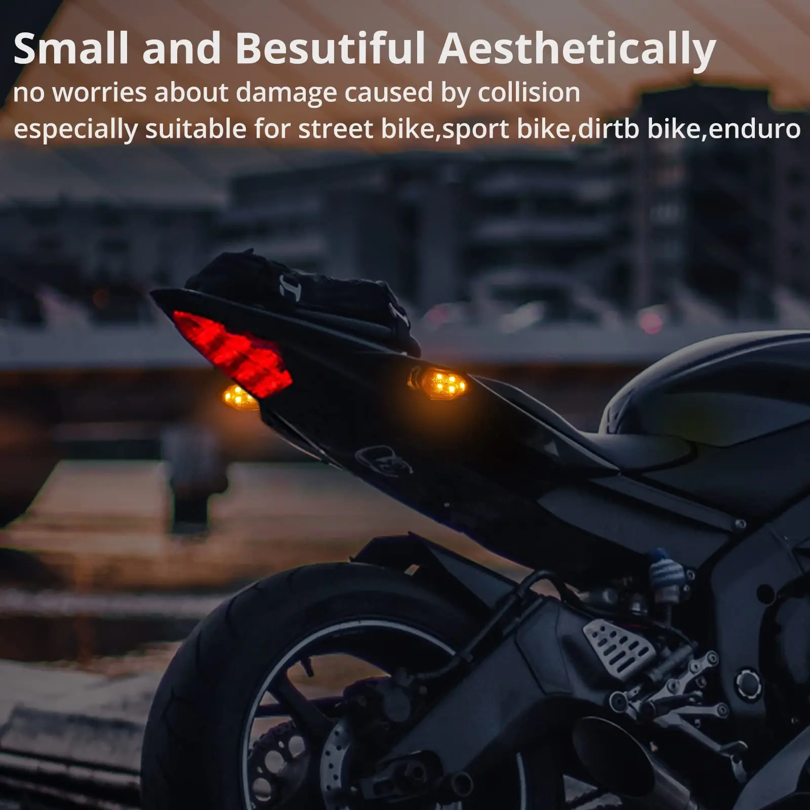 4 Pcs Universal Motorcycle Turn Signal LED Light IP65 Indicator Signal Light Motorcycle for Motorcycle Harley Yamaha Turn Signal