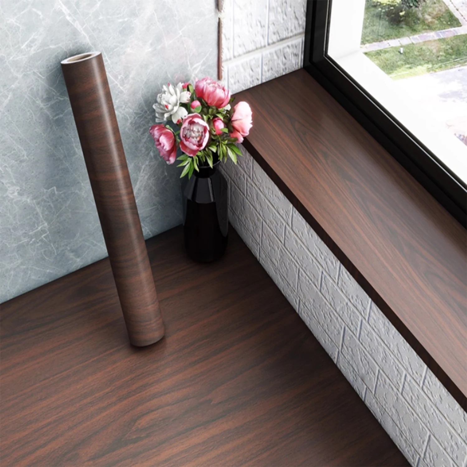 Vinyl Self-adhesive Waterproof Wood Wallpapers Wall Stickers for Wall in Rolls Furniture Renovation Film Bedroom Home Decor PVC