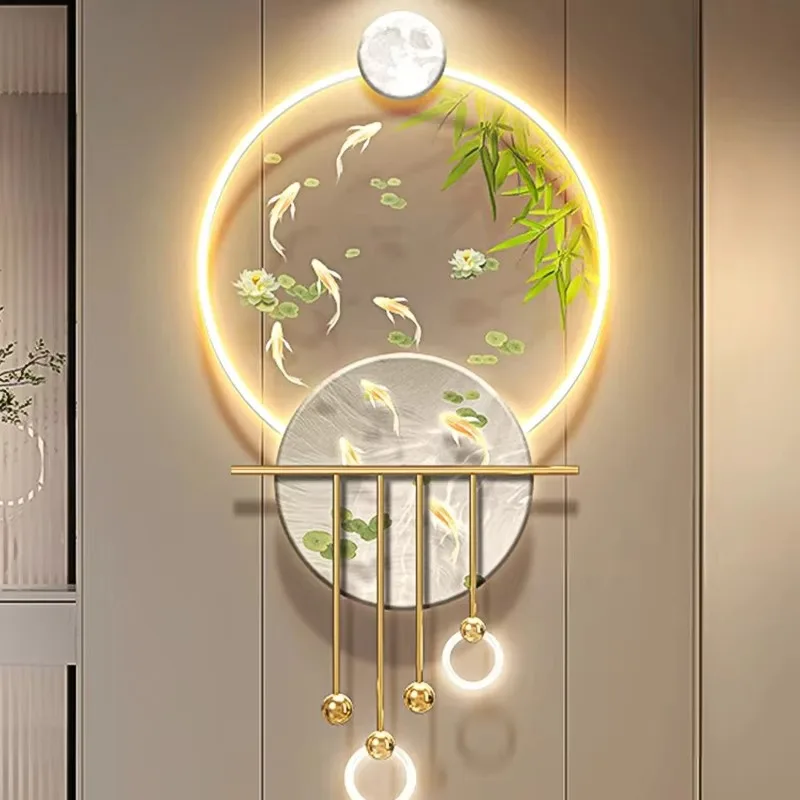 

Light Emitting Diode Light Koi Fish Wall Decorative Art Decorative Style Luminous Home Decorative Metal Acrylic Still Life Anima