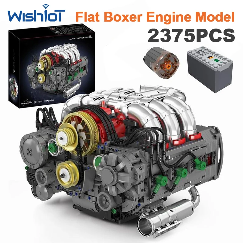 10181 2375pcs Horizontally Opposed Engine Model Building Blocks Set DIY Mechanical Motor Assembly Bricks Puzzle Toy Kids Gifts