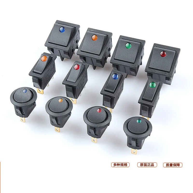 5pcs KCD3 KCD4 Light Power Switch Adapter Switch Dual Cat Eye Boat Switch Four-Legged Six-Legged Double Knife Rocker Switch