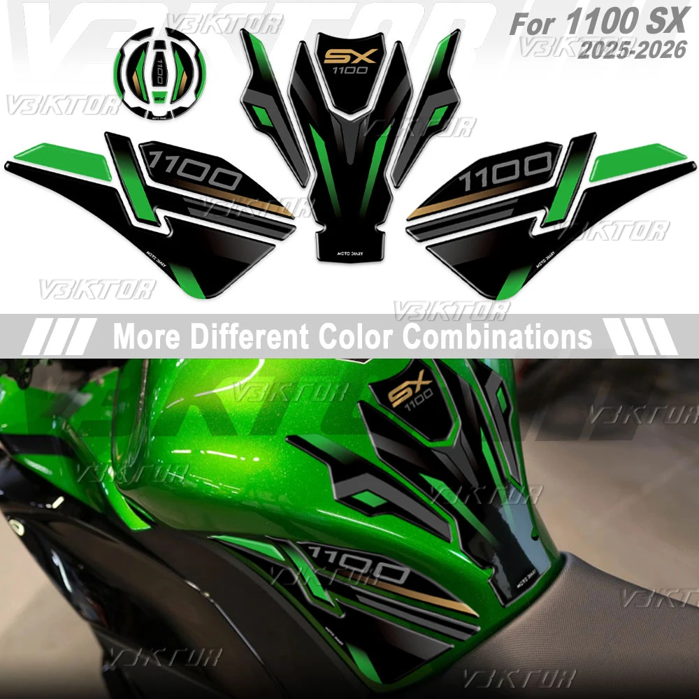 

3D Resin Motorcycle Tank Pad Sticker Fuel Tank Protection Decal For 1100SX 1100 SX Ninja 1000 SX SE 2025-2026