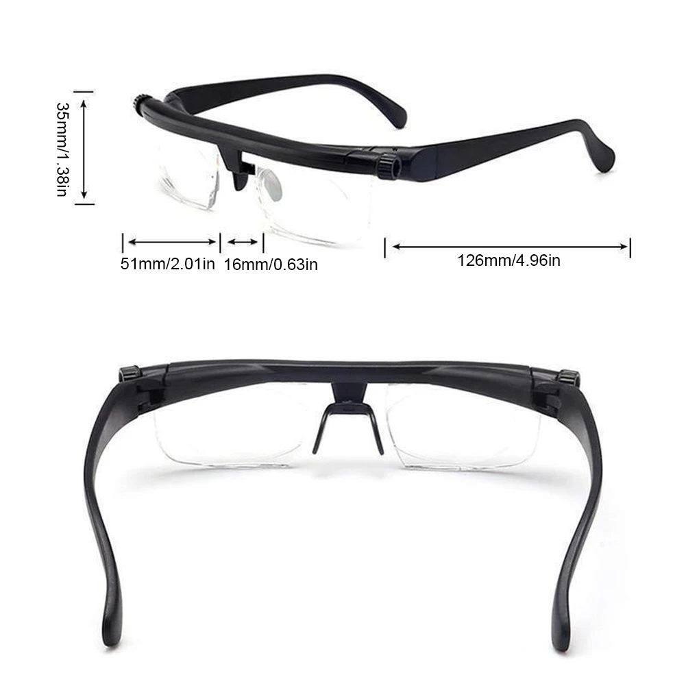 -6D tot + 3D verstelbare sterkte lensbril brandpuntsafstand correctie visie zoom leesbril automatisch aanpassen leesbril